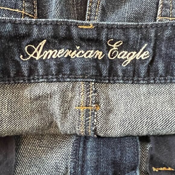 AMERICAN EAGLE Cut Off Stretch Mid Wash Denim Jean Short 4 - Picture 7 of 7